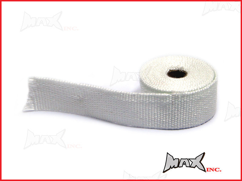 White Fiberglass Exhaust Heat Wrap - 5 Metre Roll