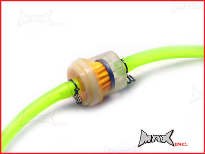 Yellow 4mm Silicone Fuel Line Hose & Magnetic Filter - Length 15" (40cm)