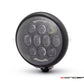 5.75" Bates Style LED Multi Projector Gloss Black Metal Headlight - 12-24V 80W CREE LED, DRLs for Harley, Custom Bikes, Scramblers, Cafe Racers