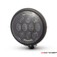 5.75" Bates Style LED Multi Projector Matte Black Metal Headlight - 12-24V 80W CREE LED, DRLs for Harley, Custom Bikes, Scramblers, Cafe Racers