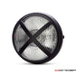 7.7" Matte Black Halogen Headlight + X-Rally Grill Cover for Off-Road Vehicles
