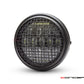 7.7" Matte Black Universal Classic Metal Multi Projector LED Headlight + Mesh Grill - 12v / 75w