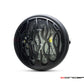 7.7" Matte Black Multi Projector LED Headlight +Flame Grill Cover