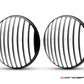 Classic Vent Design 7" Black + Contrast Cut CNC Aluminum Headlight Guard Covers - Pair