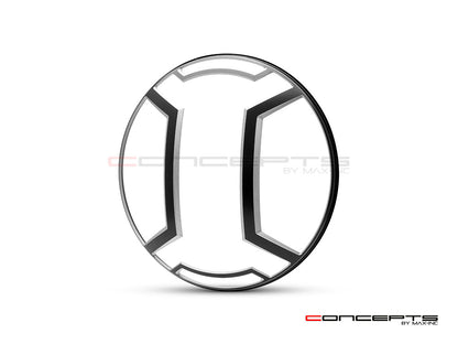 7" Armour Design Black + Contrast Cut CNC Aluminum Headlight Guard Cover
