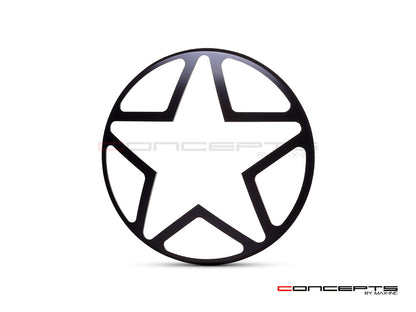 7"Big Star Grill Design Black CNC Aluminum Headlight Guard Cover