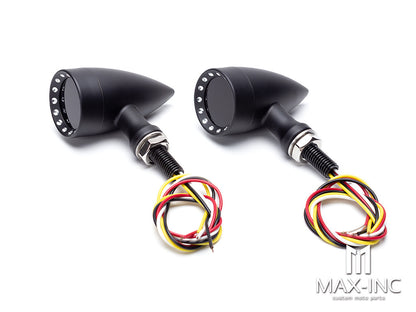 Black Bullet Alloy Integrated LED Stop / Tail Lights + Turn Signals
