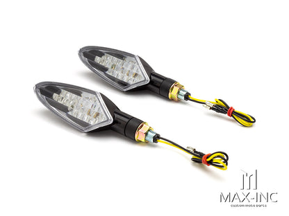 Black Full Size Spear Head LED Turn Signals / Indicators - Emarked