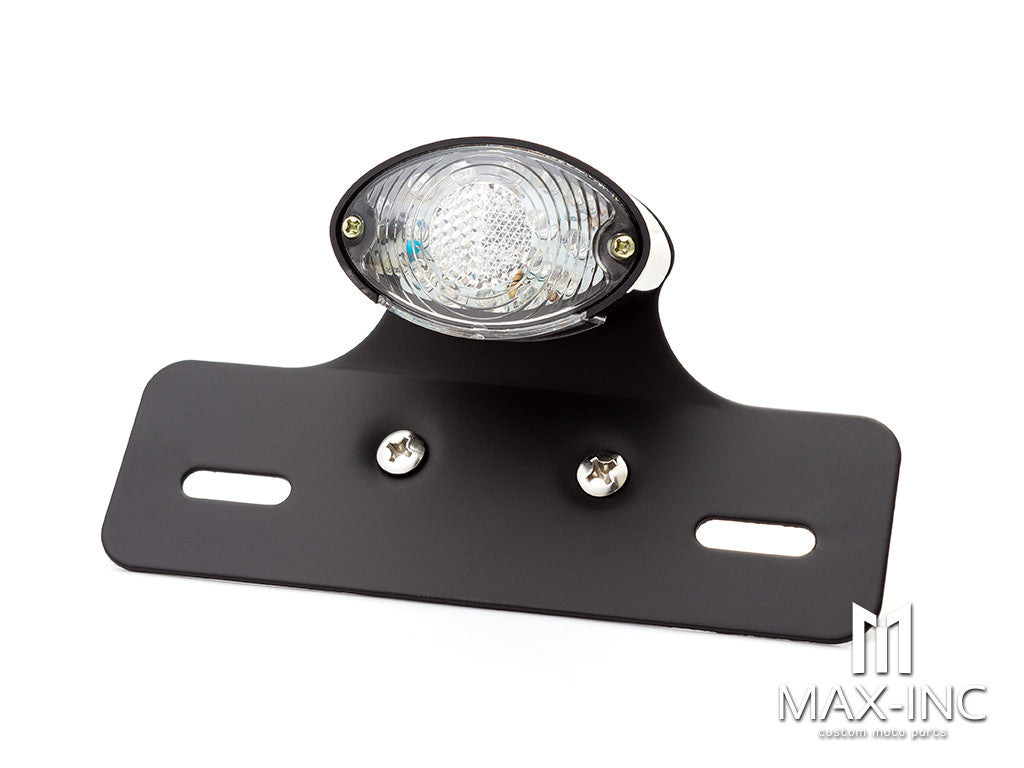 Universal Cat Eye Black LED Stop / Tail Light - Clear Lens