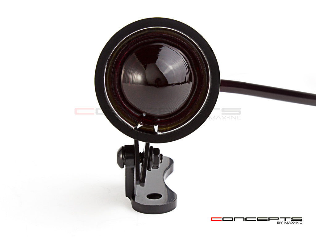 Black CNC Machined Aluminium Vintage LED Stop / Tail Light - Red Lens