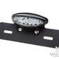 Black Oval LED Stop / Tail Light + License Plate Holder - Clear Lens