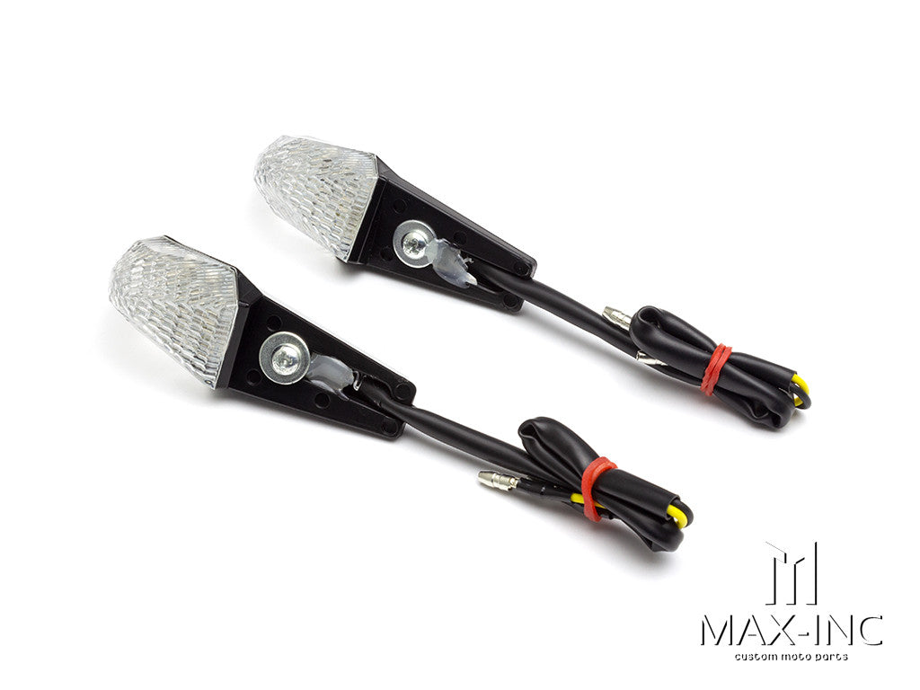 Black License Plate Mount Mini LED Turn Signals / Indicators - Emarked