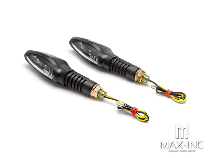 Black Mini Tri Projector LED Turn Signals / Indicators - Emarked