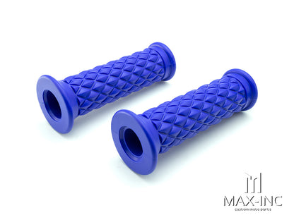 Blue Diamond Cafe Racer Style Hand Grips - 7/8" (22mm)