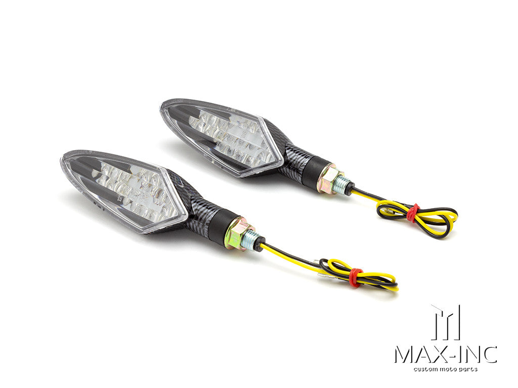 Carbon Pattern Full Size Spear Head LED Turn Signals / Indicators - Emarked