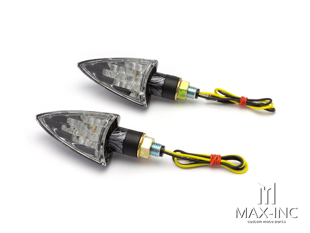 Carbon Universal LED Spear Head Turn Signals / Indicators - Emarked