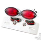 Universal Double Cat Eye Chrome LED Stop / Tail Light - Red Lens