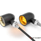 MAX "DERBY" Black + Brass CNC Machined Alum Classic Mini LED Indicators / Turn Signals