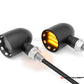 MAX "DERBY" Black + Contrast CNC Machined Alum Classic Mini LED Indicators / Turn Signals