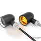 MAX "DERBY" Black + Natural CNC Machined Alum Classic Mini LED Indicators / Turn Signals