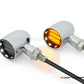 MAX "DERBY" Chrome + Black Contrast CNC Machined Alum Classic Mini LED Indicators / Turn Signals
