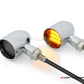 MAX "DERBY" Chrome + Black CNC Machined Alum Classic Mini LED Indicators / Turn Signals