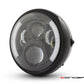 7.7" Gloss Black Metal LED Headlight - 60W 3000LM, DRL+Turn Signals, H4, 6000K
