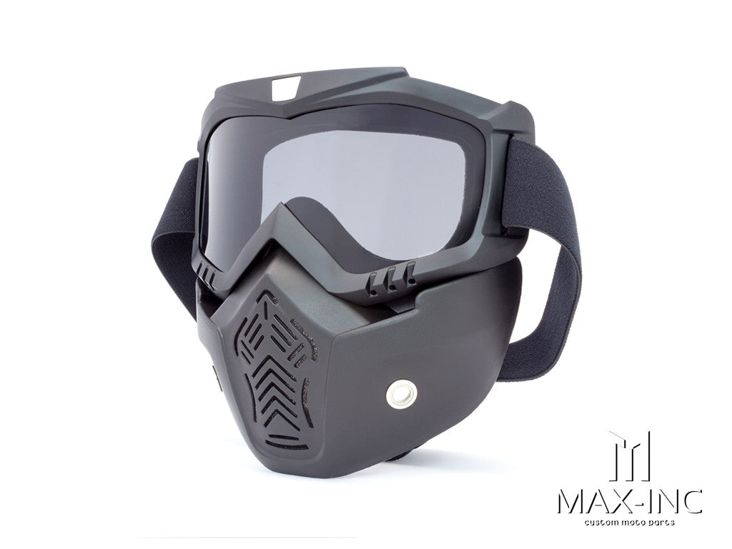 Open Face Helmet Bikers Full Face Mask / Goggles - Smoked Lens