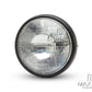 7.7" Matte Black Shorty Metal Headlight - Classic 55W Sealed Beam, 12V Low/High, All-Metal Housing