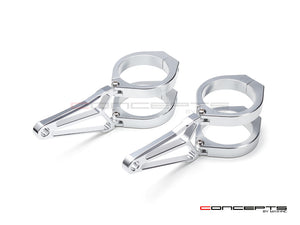 MAX RAZOR CNC T6061 Headlight Brackets Adjustable 2-Piece Fork Clamps 32-59mm for BMW Cafe Racers Scramblers Polished