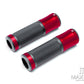 Retro Red Anodized CNC Machined Aluminum / Rubber Hand Grips - 7/8" (22mm)