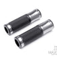 Retro Silver Anodized CNC Machined Aluminum / Rubber Hand Grips - 7/8" (22mm)