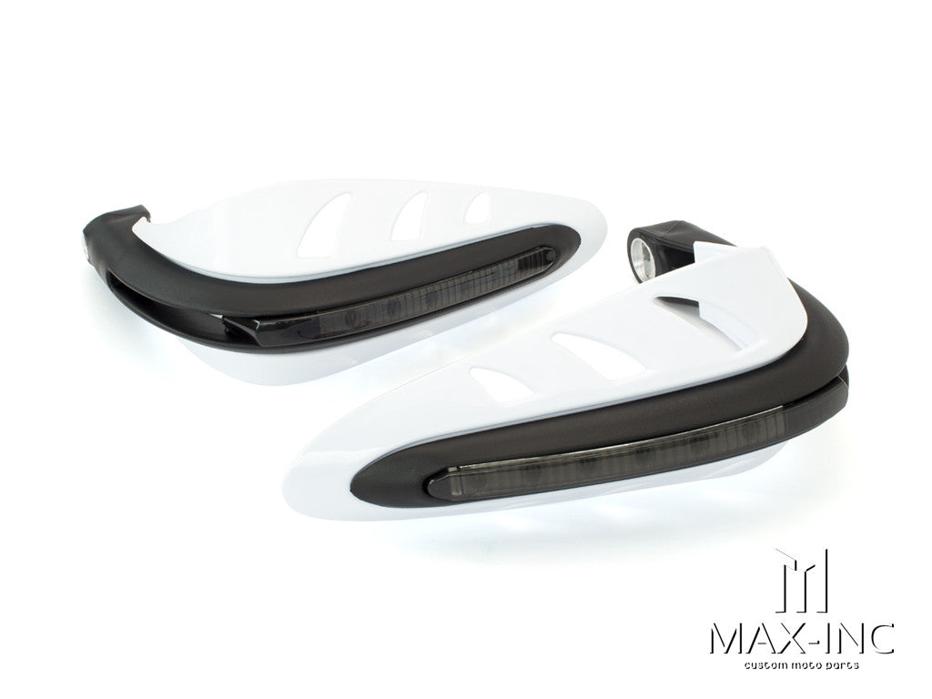 WHITE Universal Hand Guards with Integrated LED Daytime Running Lights