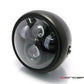6" Matte Black Quad LED Headlight - DOT-Compliant, 28W/2400LM, H4 Plug, Metal Housing