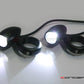 Matte Black Aluminium Bullet Spot / Fog Lights + Complete Wiring Kit + Fork Clamps - 48/49mm