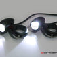 Motorcycle LED spot and fog light kit components