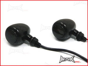 Black Alloy Classic LED Turn Signals / Indicators - Smoked Lense