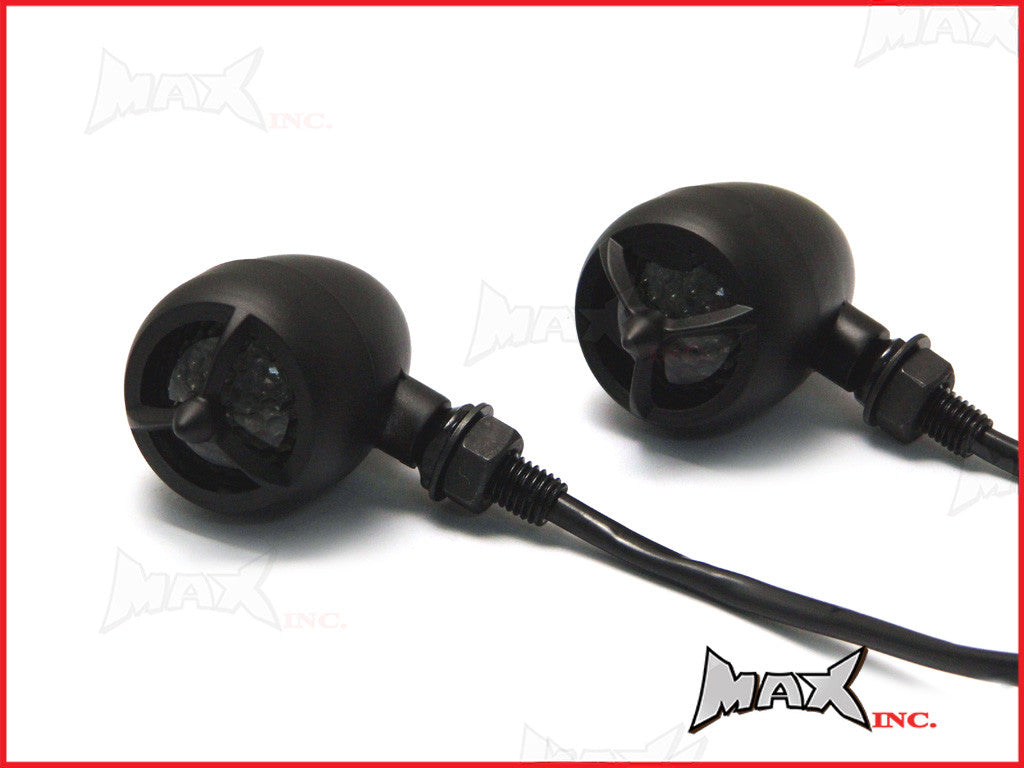 Black Alloy LED Custom HD Turn Signals / Indicators - Smoked Lense