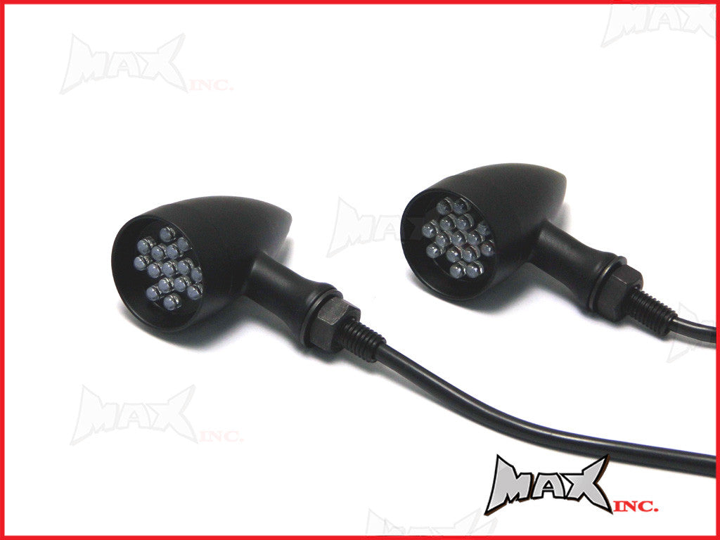 Black Alloy Classic LED Turn Signals / Indicators