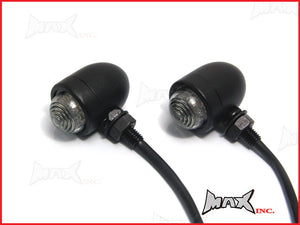 Matte Black Aluminium Classic Style LED Turn Signals / Indicators - Smoked Lense