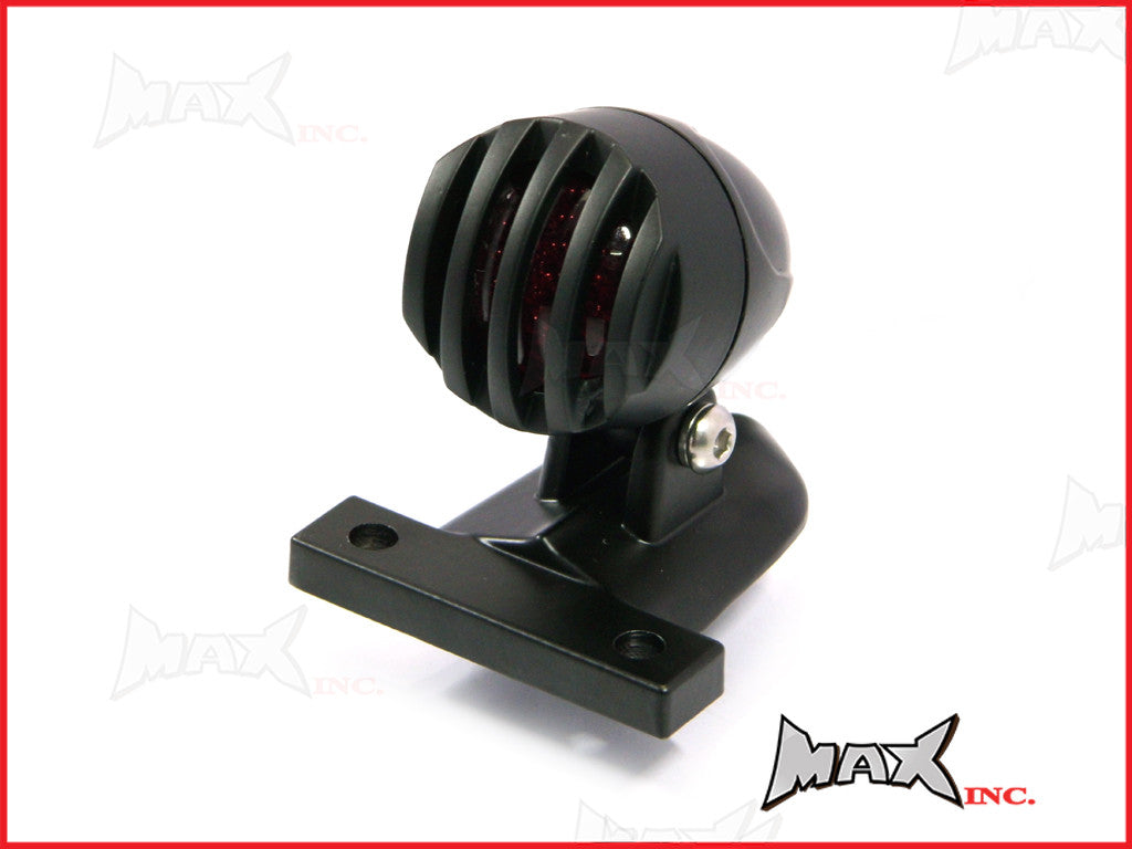 Matte Black Aluminium Mini Prison Grill LED Stop / Tail Light - Red Lense
