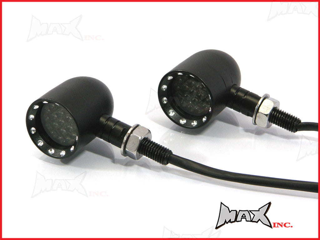 Black Alloy Custom Bobber Turn Signals / Indicators