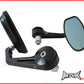 Pair Of Black CNC Machined Bar End Mirrors - High Quality