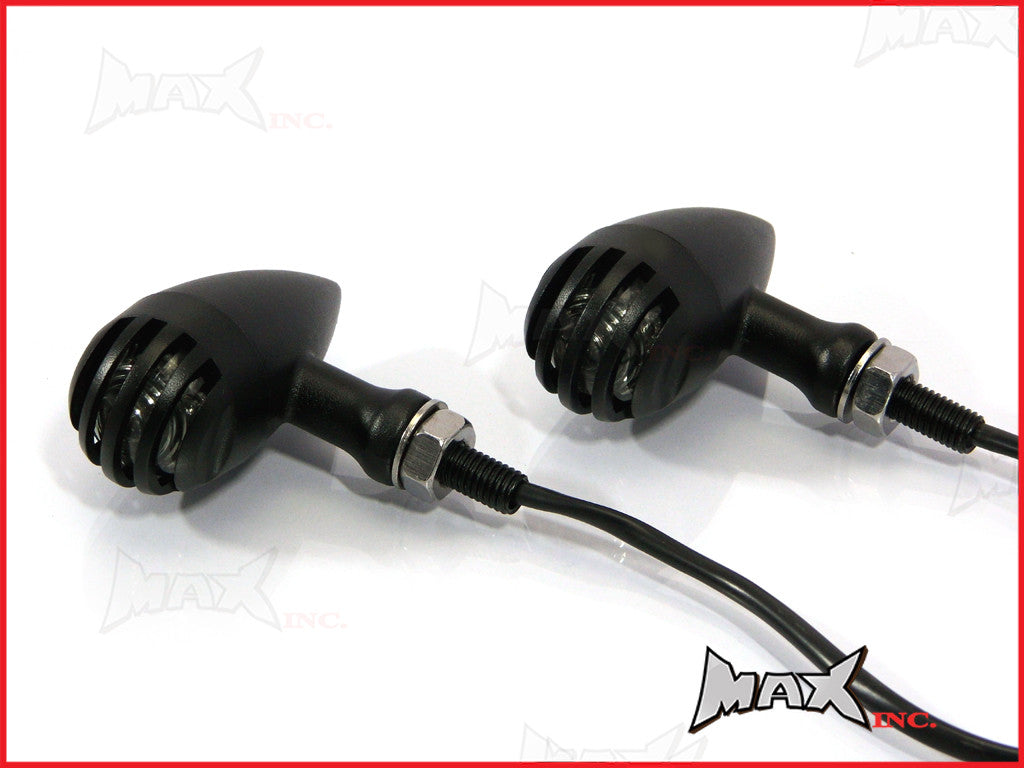 Black Alloy Custom Bird Cage Turn Signals / Indicators