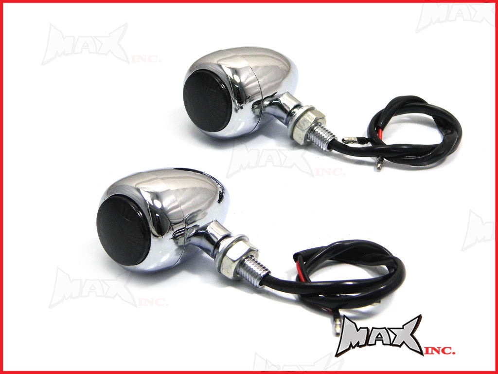 Chrome Alloy Classic LED Turn Signals / Indicators - Smoked Lense