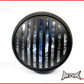 7.7 INCH Matte Black Prison Bar Grill Metal Headlight - H4 / 55w Halogen Sealed Beam