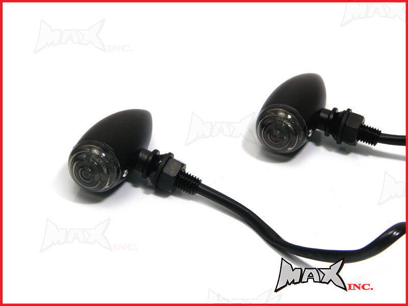 Bullet Led Matte Black Aluminium Classic Bullet LED Turn Signals / Indicators - S