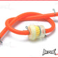Orange 4mm Silicone Fuel Line Hose & Magnetic Filter - Length 15" (40cm)