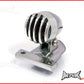 Polished Aluminium Mini Prison Grill LED Stop / Tail Light - Red Lense