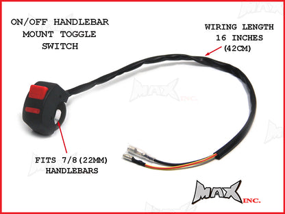 Motorcycle Universal Handlebar Mount On/Off Light Switch - Fits 7/8(22mm)